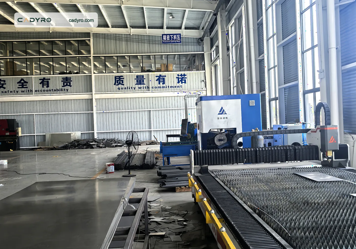 Factory machining area for golf cart production